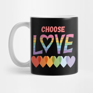 Choose Love LGBT Rainbow Hearts Mug